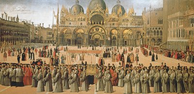 Processie op het San Marcoplein, 1496 door Gentile Bellini